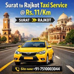 Book Surat to Rajkot Taxi Service Online with Mrcabby