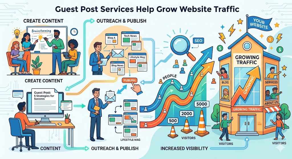 How Guest Post Services Help Grow Your Website Traffic