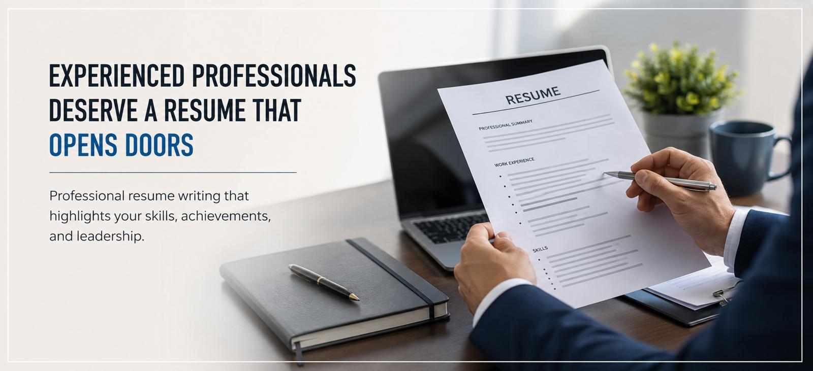Resume Writing Services for Executive and Experienced Professionals - Build a Resume That Opens Doors