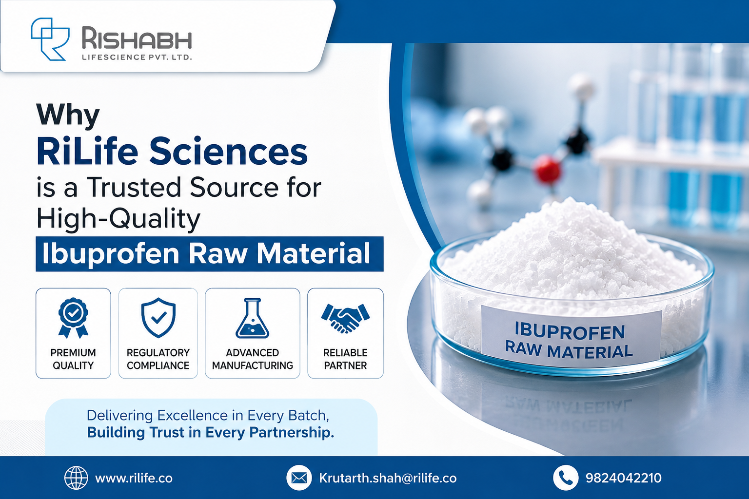 Why RiLife Sciences is a Trusted Source for High-Quality Ibuprofen Raw Material