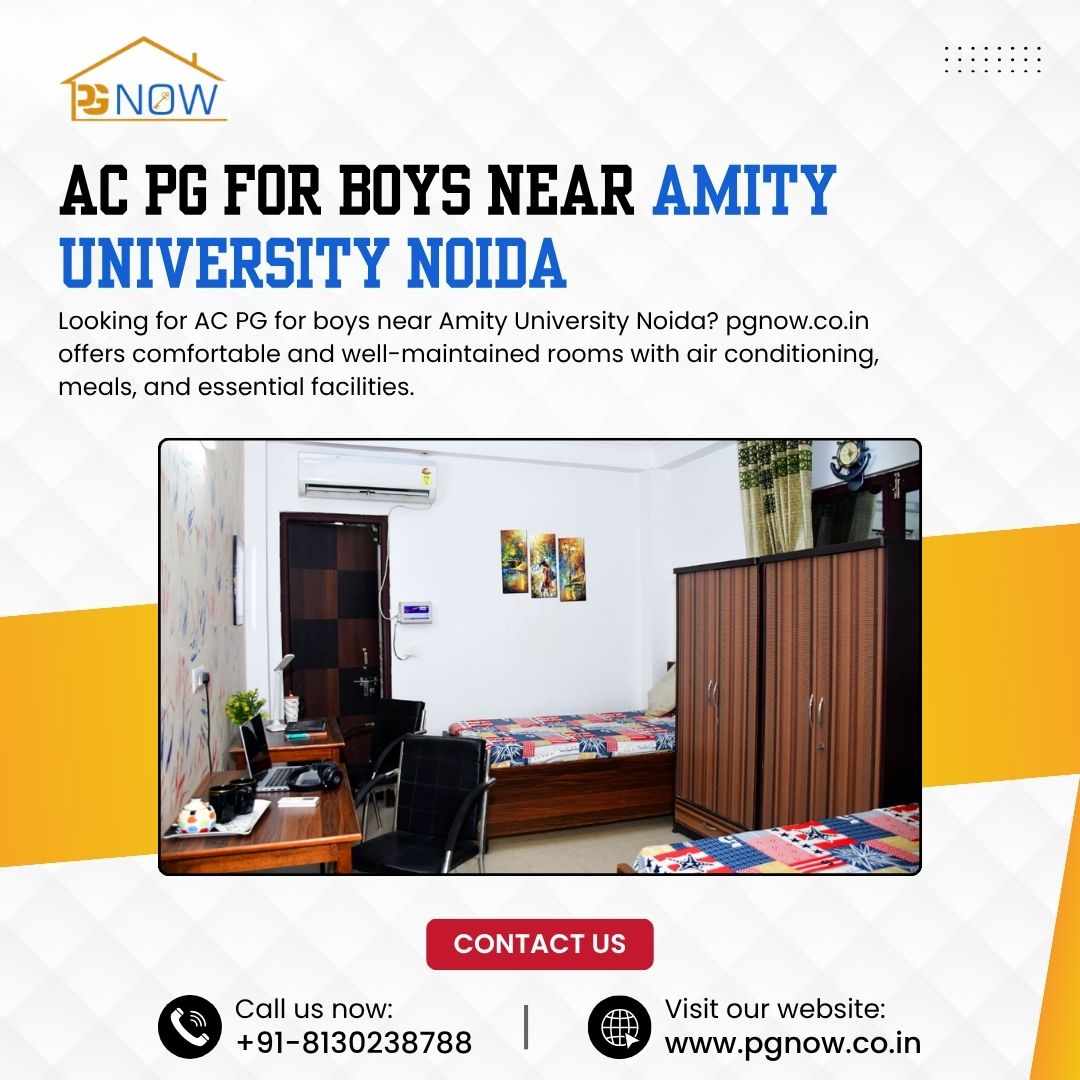 AC PG for Boys Near Amity University Noida | pgnow