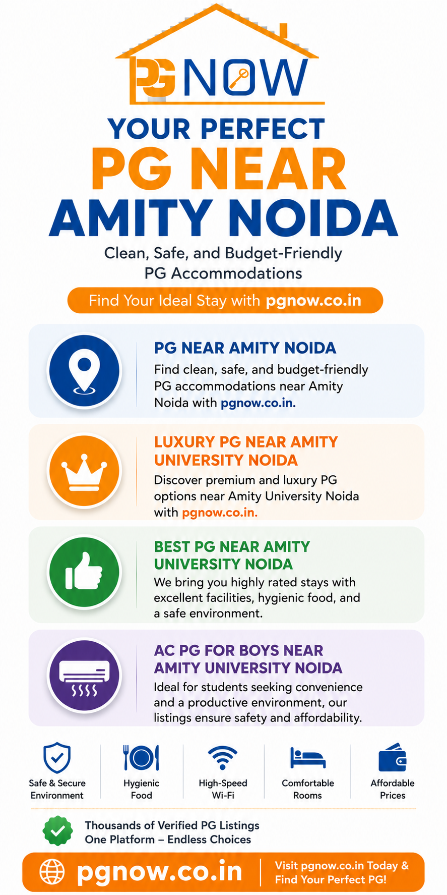 Affordable PG Near Amity Noida | Verified Rooms – pgnow.co.in