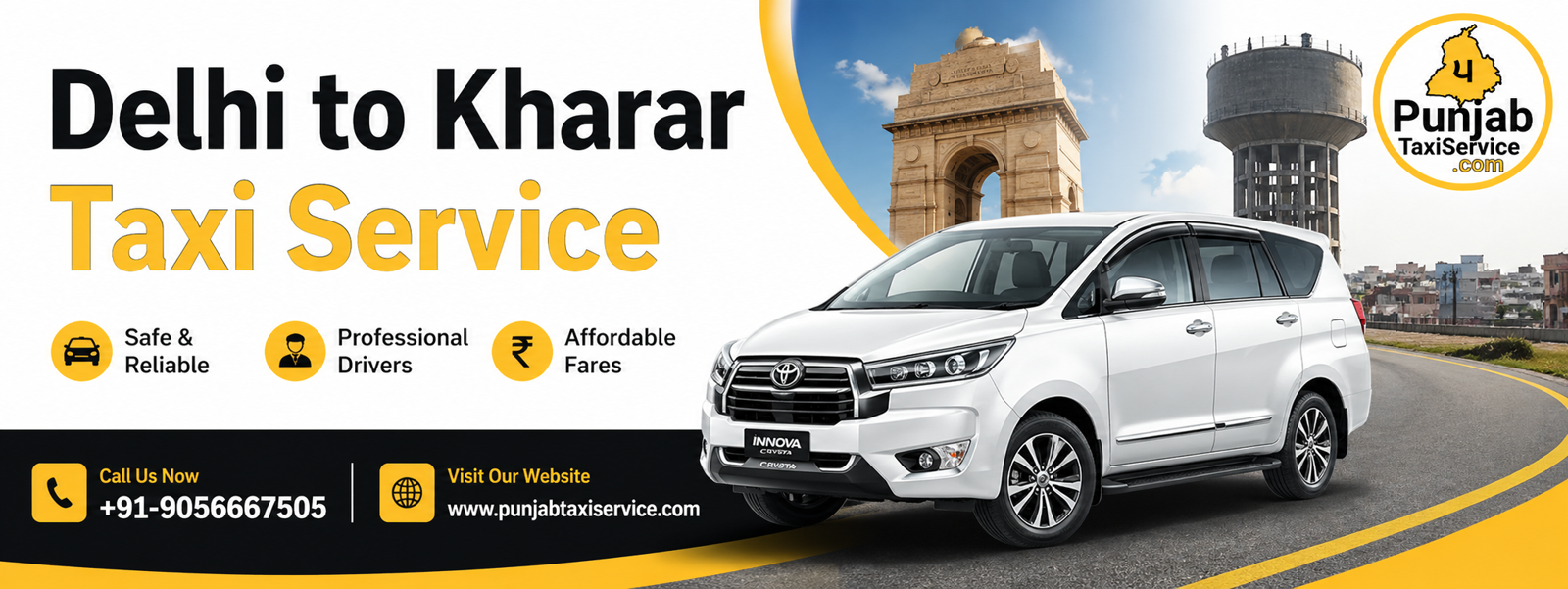 Delhi to Kharar Taxi Service – Comfortable, Reliable & Affordable Travel with Punjab Taxi Service