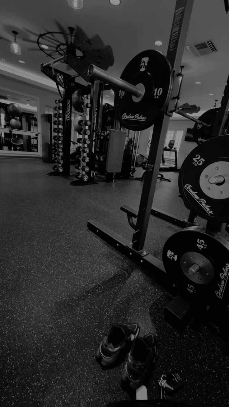 The steady sound of weights echoed through the home gym