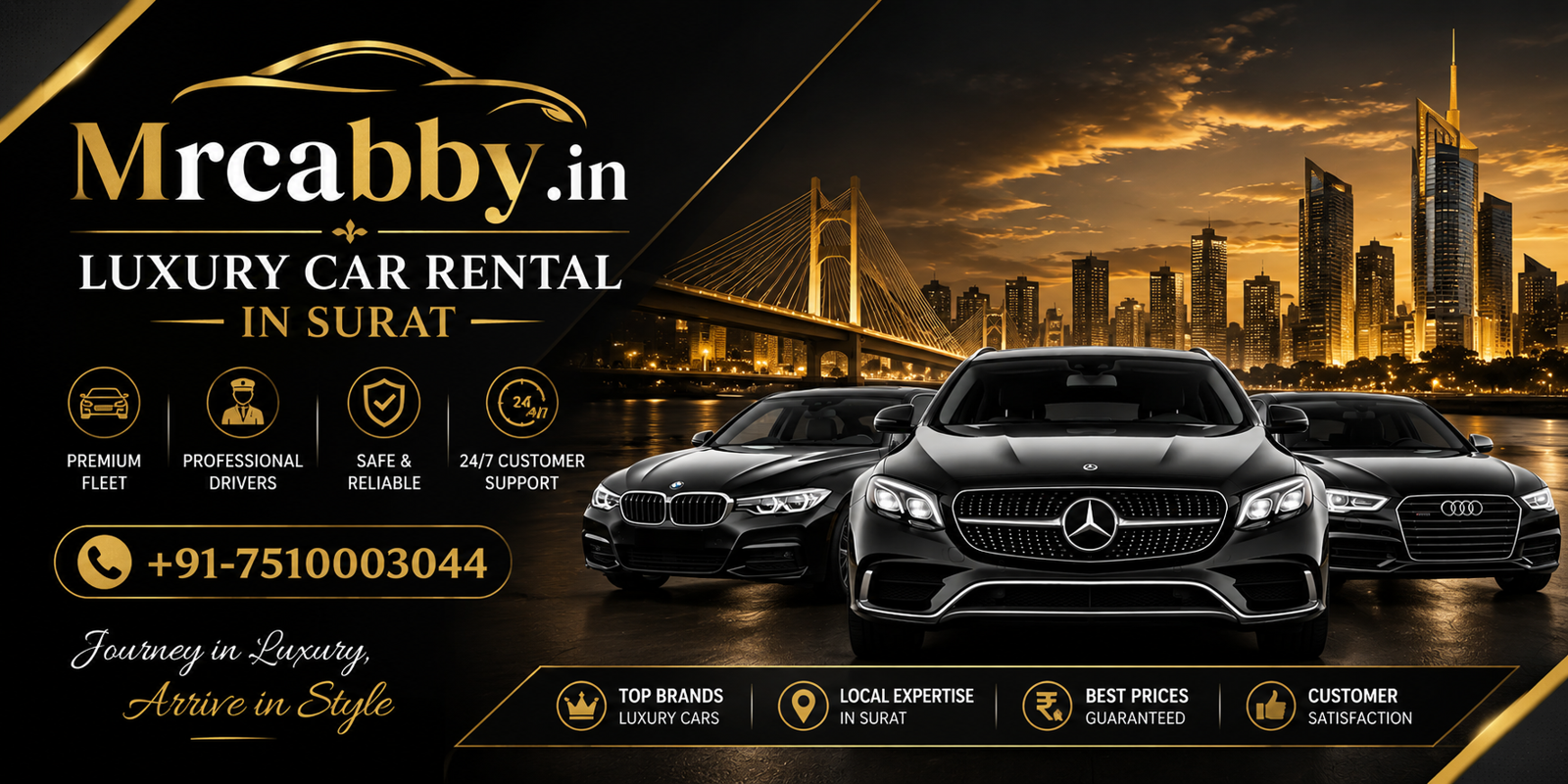Hire BMW, Audi & Mercedes Luxury Cars in Surat - Book MrCabby