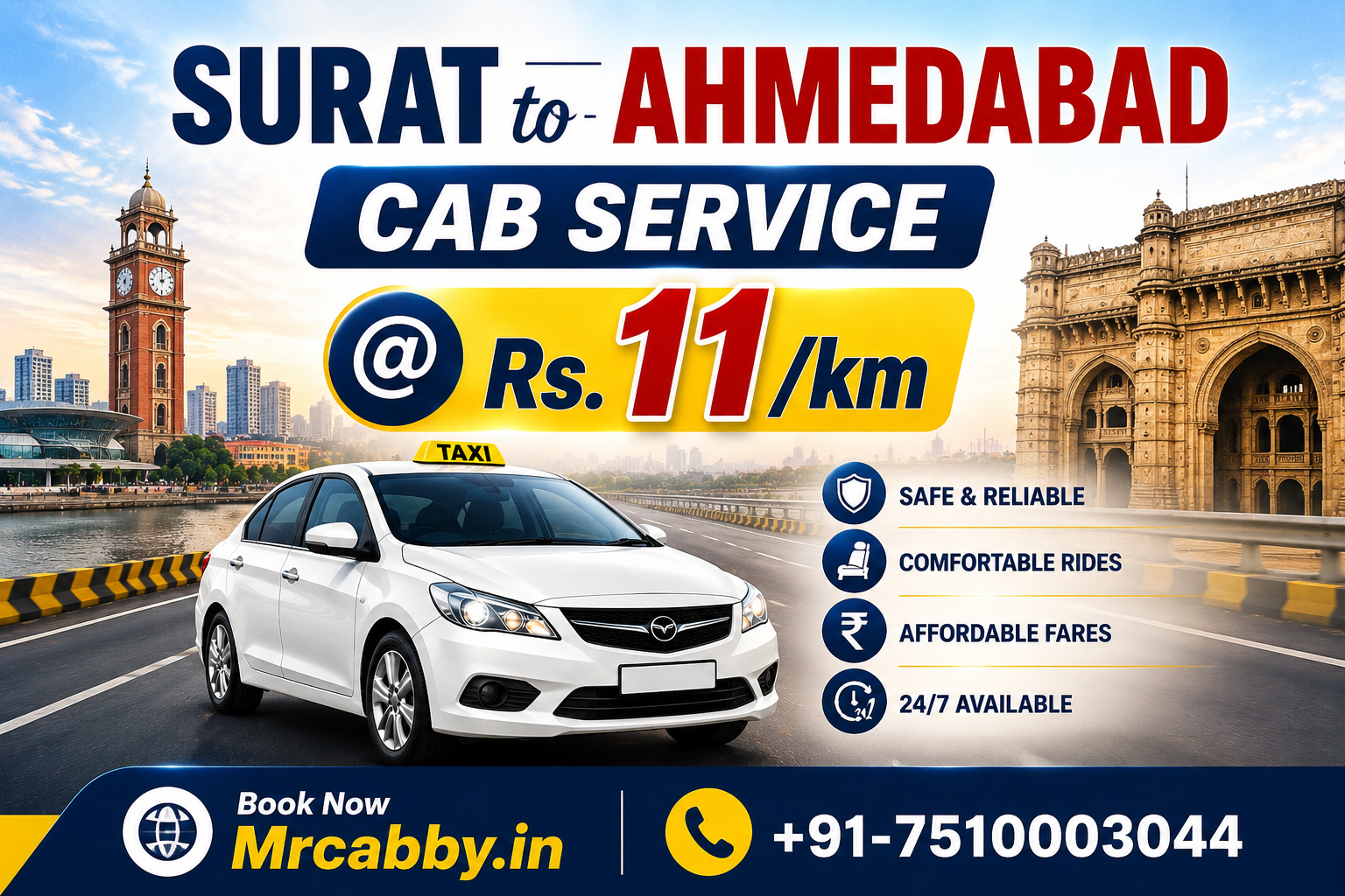 Complete Guide to Surat to Ahmedabad Taxi Service, Fare & Travel Tips