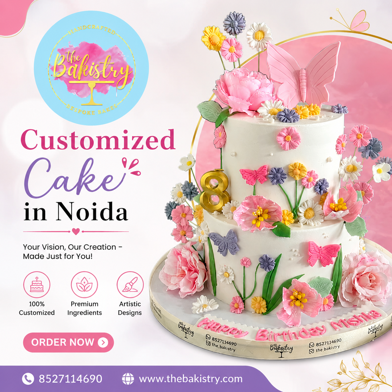 Customised Cake in Noida, Designer Personalised Cakes Online Delivery