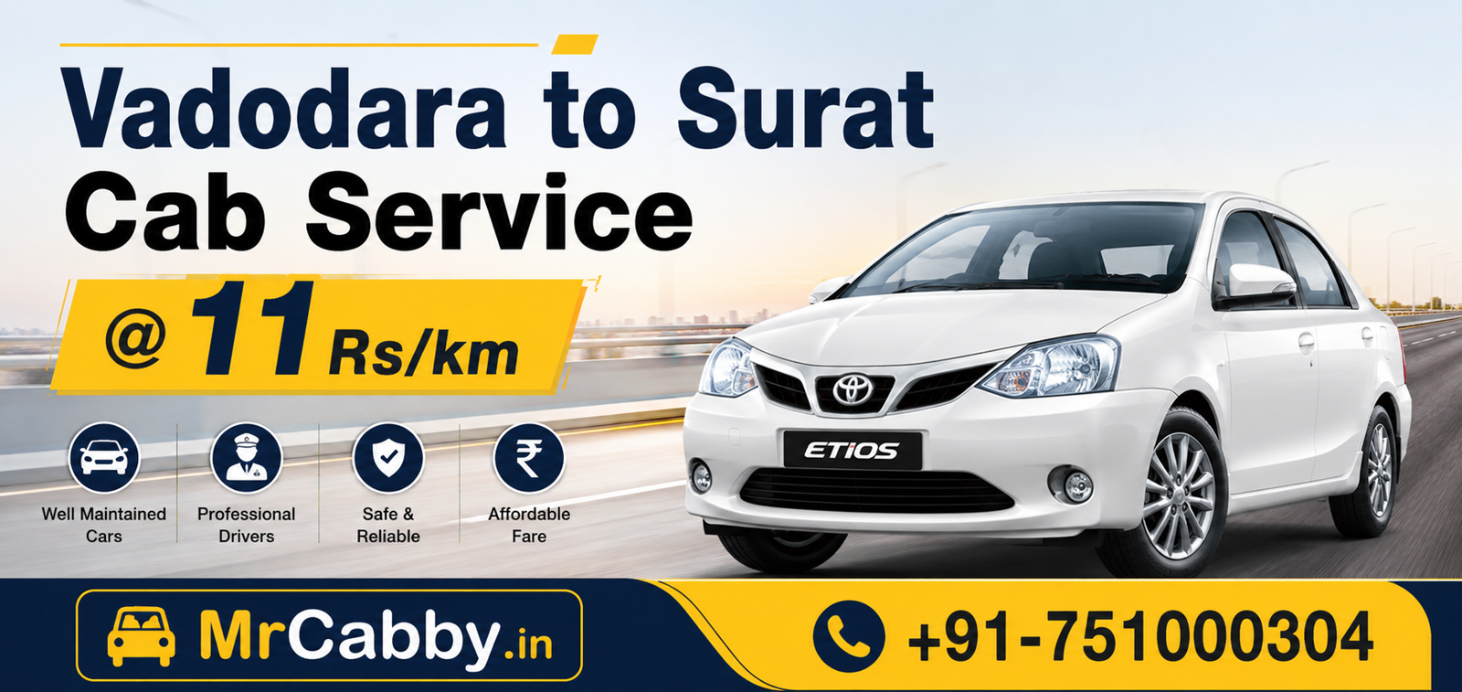Best Ride Experience Vadodara to Surat Taxi Service with MrCabby