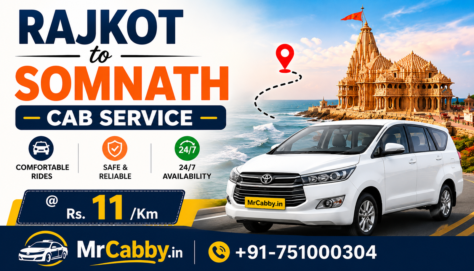 MrCabby: Top Rajkot to Somnath Cab Hire for Temple Trip
