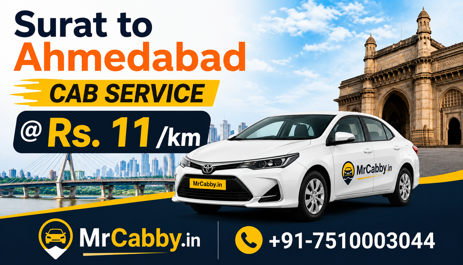 Surat to Ahmedabad Cab Service 2026 – Best Prices for Daily Travellers