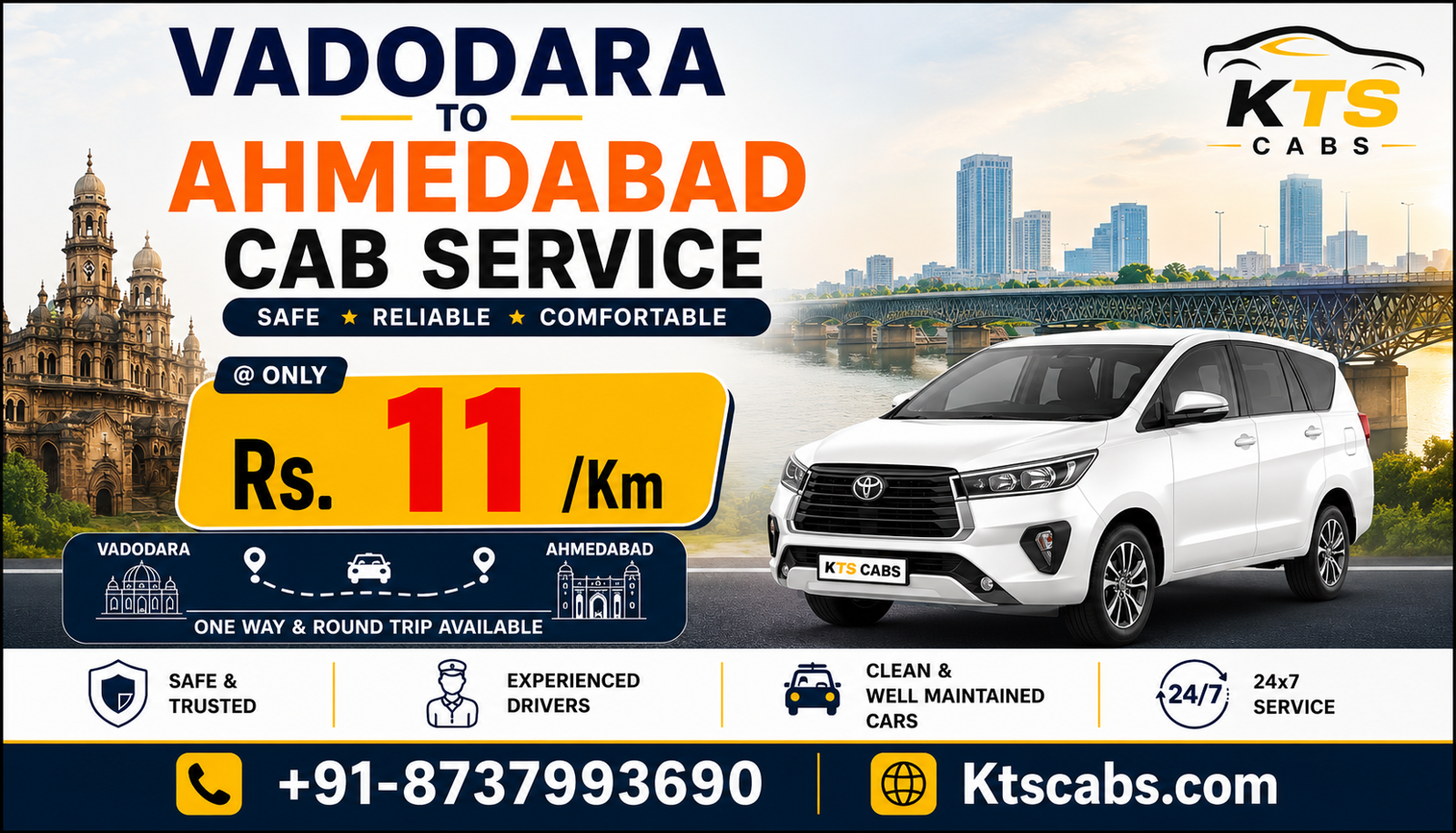 Vadodara to Ahmedabad Cab Booking Guide: Fare, Distance & Ride Tips