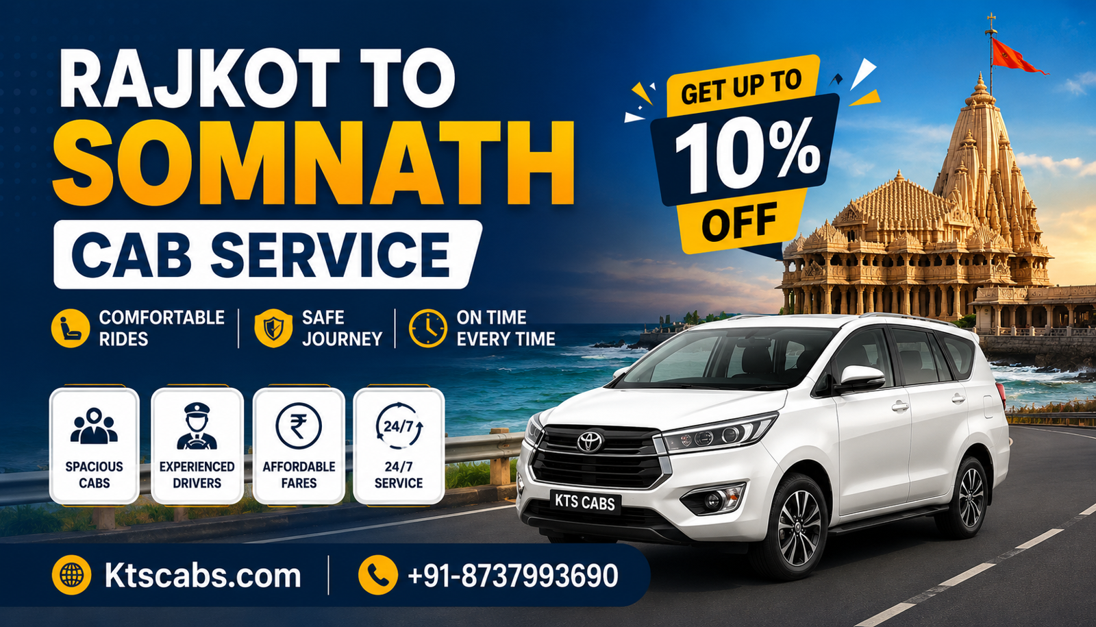 Rajkot to Somnath Taxi Service – Enjoy a Comfortable Ride Experience