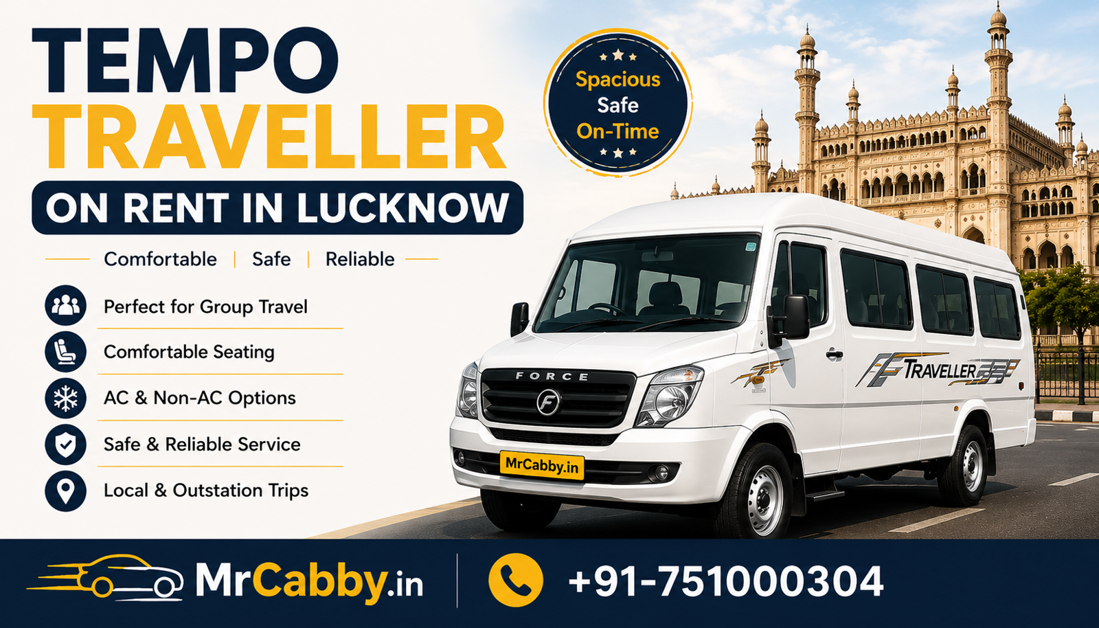 Best Tempo Traveller on Rent in Lucknow for Local and Outstation Trips