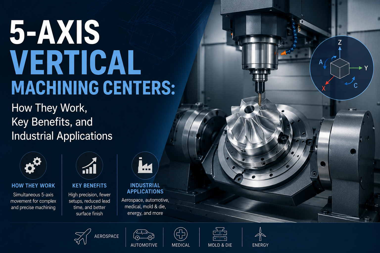 5-Axis Vertical Machining Centers: How They Work, Key Benefits, and Industrial Applications