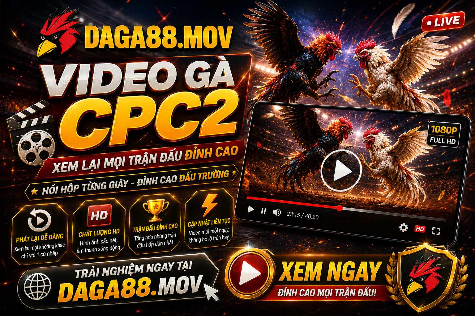 Video Gà CPC2 - Theo Dõi Các Trận Đá Gà Trực Tiếp Nổi Bật