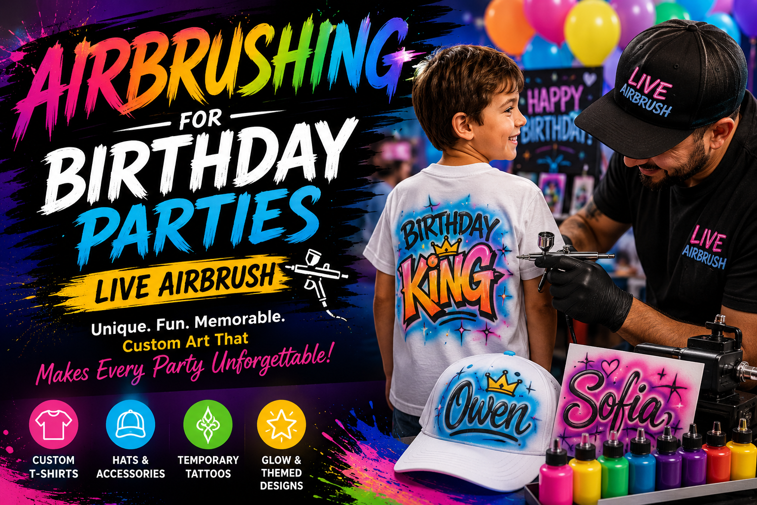 Airbrushing for Birthday Parties: How Live Airbrush Makes Every Celebration