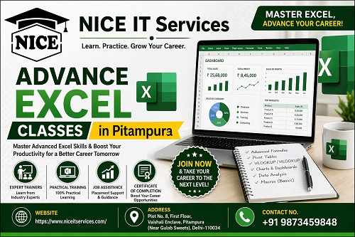 Job-Oriented Advance Excel Classes in Pitampura with Certification