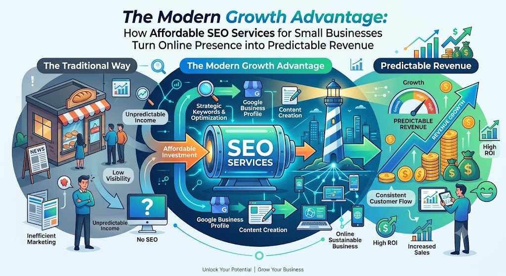 The Modern Growth Advantage: How Affordable SEO Services for Small Businesses Turn Online Presence into Predictable Revenue