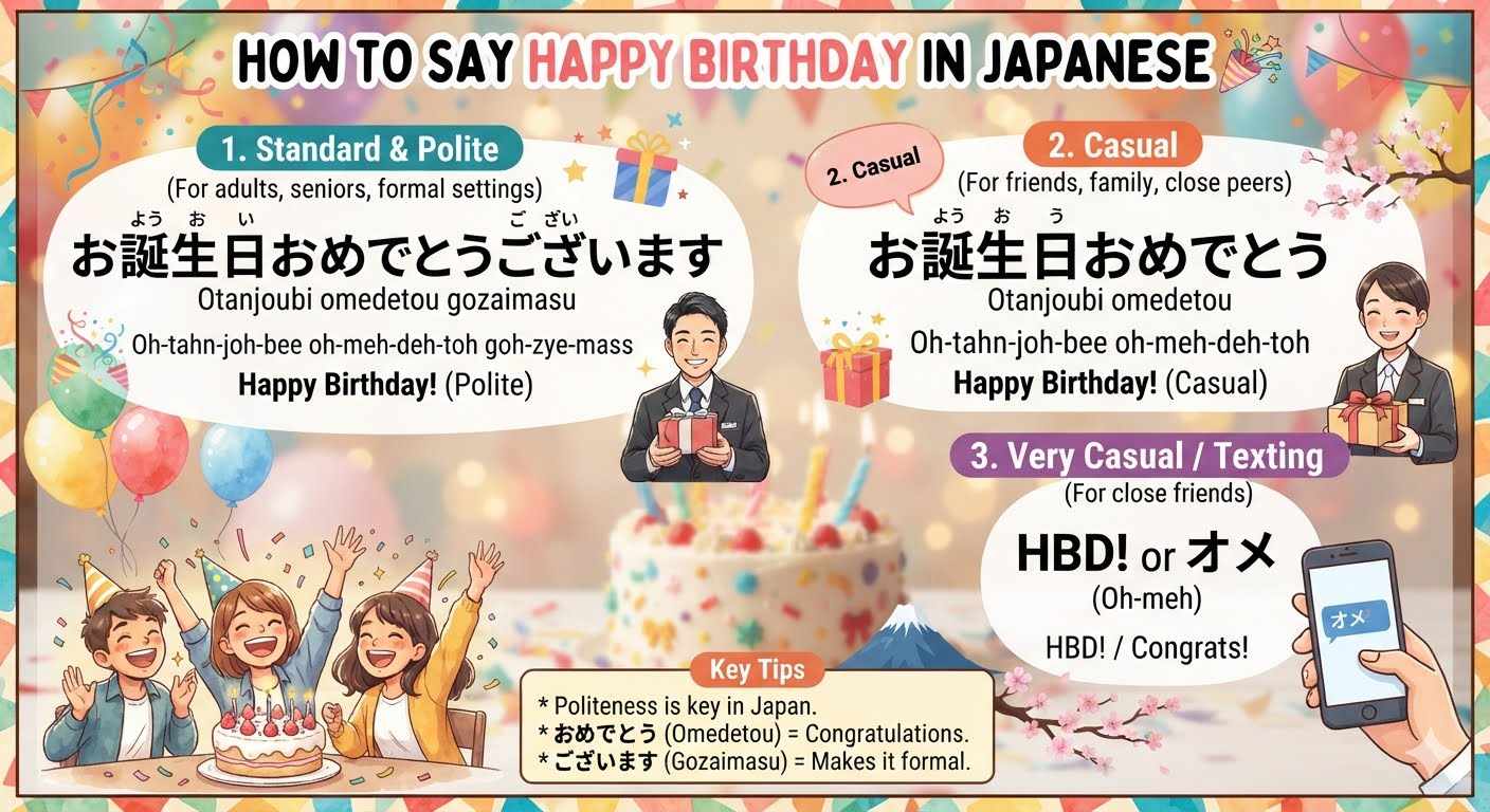 How to Say Happy Birthday in Japanese: Meaning, Pronunciation & Best Birthday Wishes