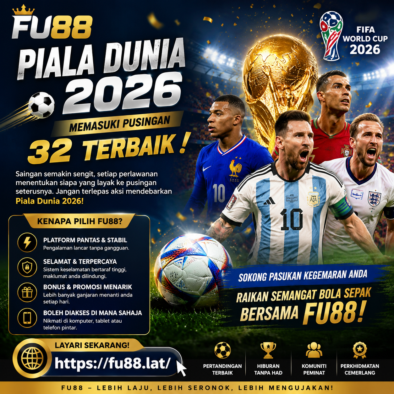 🌍 Piala Dunia 2026 Kini Memasuki Pusingan 32 Terbaik!