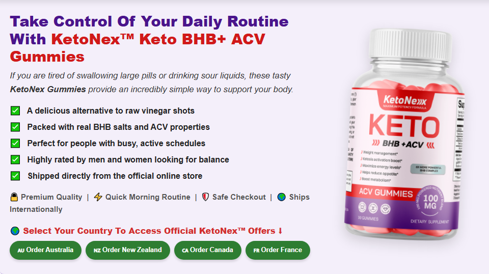 KetoNex Keto BHB+ ACV Gummies