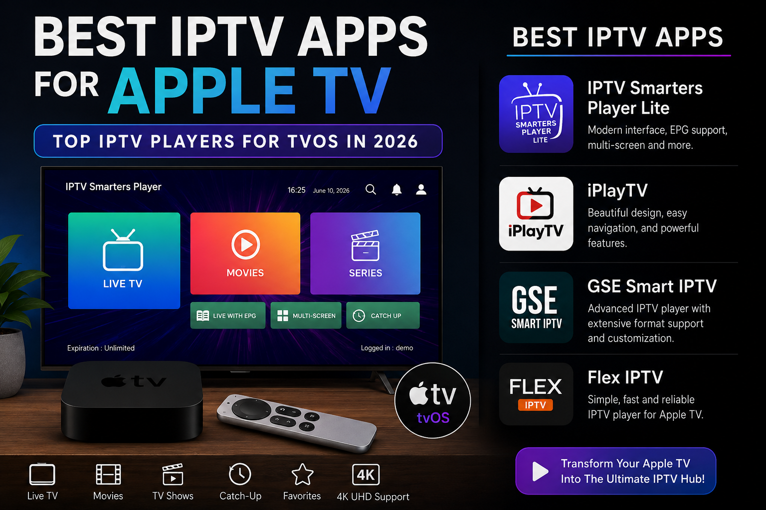Best IPTV App for Apple TV (2026): Top Apps for Smooth Streaming