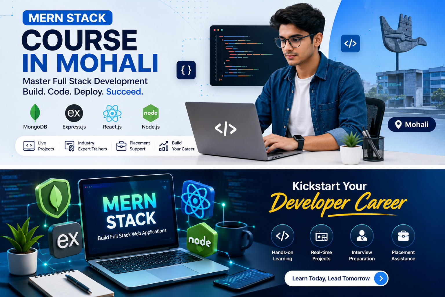 MERN Stack Course in Mohali: Complete Guide to Skills, Syllabus, Live Projects, Career Opportunities & Placement