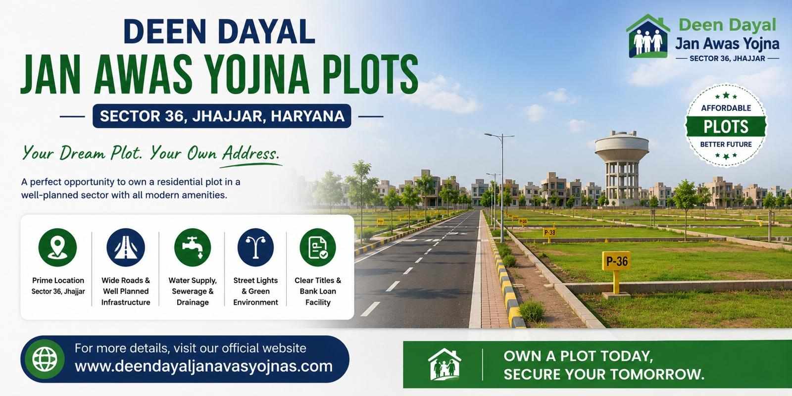 Deen Dayal Jan Awas Yojna Plots in Sector 36, Jhajjar, Haryana – A Smart Investment for Affordable Living