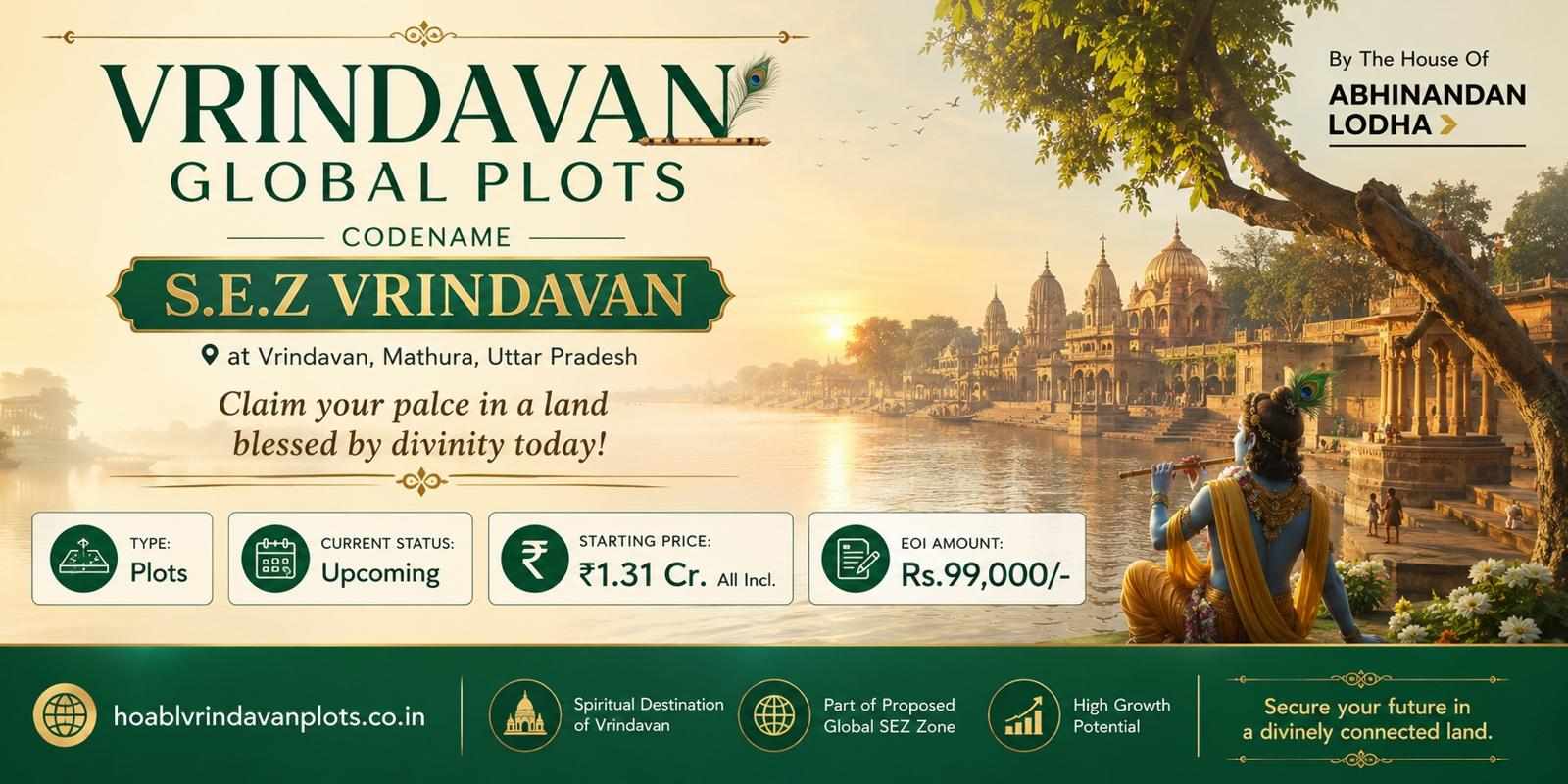 Vrindavan Global Plots by The House of Abhinandan Lodha – Own a Premium Plot in the Divine Land of Vrindavan