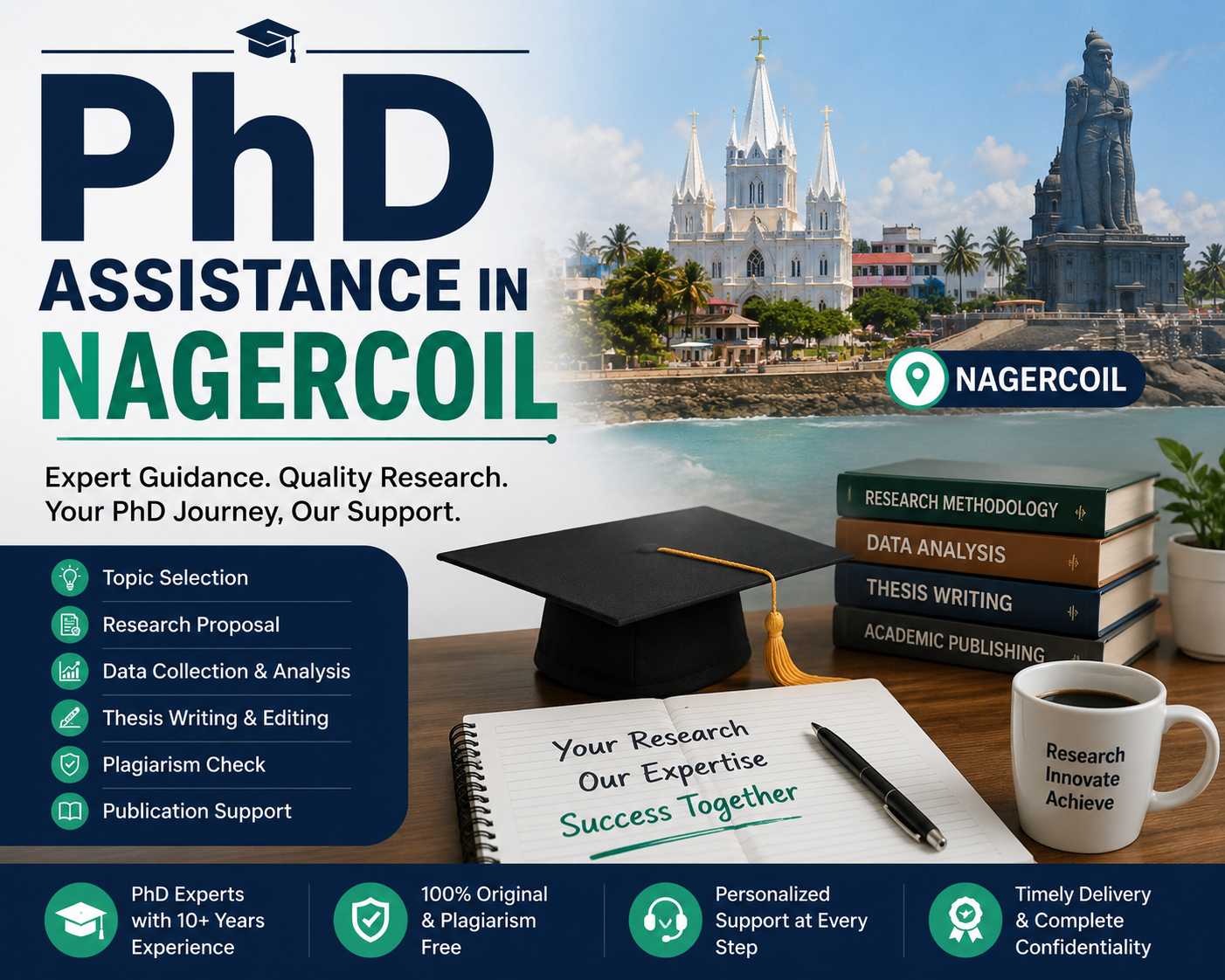 𝗣𝗵𝗗 𝗔𝘀𝘀𝗶𝘀𝘁𝗮𝗻𝗰𝗲 𝗶𝗻 𝗡𝗮𝗴𝗲𝗿𝗰𝗼𝗶𝗹 – 𝗥𝗲𝗰𝗲𝗶𝘃𝗲 𝗣𝗿𝗼𝗳𝗲𝘀𝘀𝗶𝗼𝗻𝗮𝗹 𝗦𝘂𝗽𝗽𝗼𝗿𝘁 𝗶𝗻 𝗬𝗼𝘂𝗿 𝗘𝗻𝘁𝗶𝗿𝗲 𝗔𝗰𝗮𝗱𝗲𝗺𝗶𝗰 𝗝𝗼𝘂𝗿𝗻𝗲y