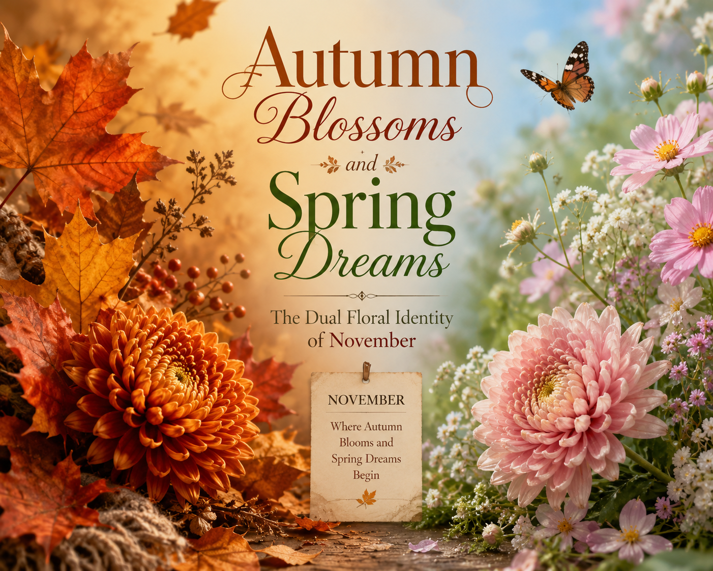 Autumn Blossoms and Spring Dreams: The Dual Floral Identity of November