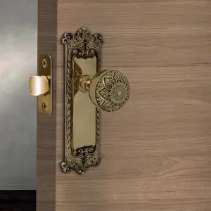 the classic passage set in polished brass select door knobs