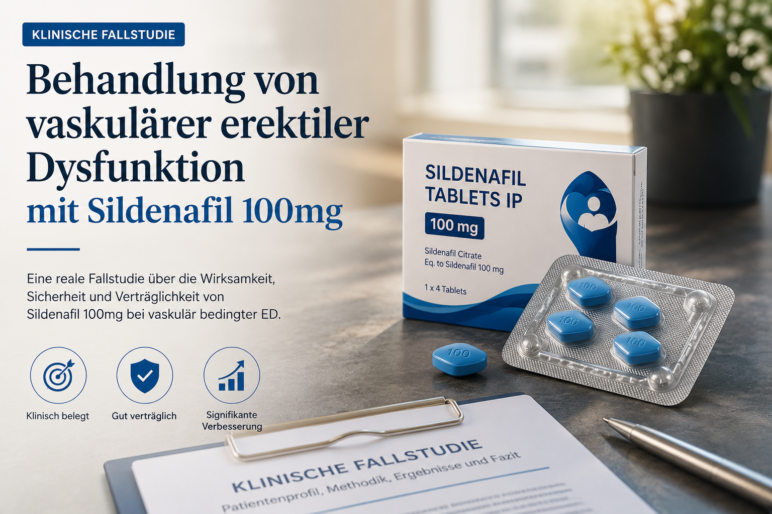 Klinische Fallstudie: Behandlung von vaskulärer erektiler Dysfunktion mit Sildenafil 100mg