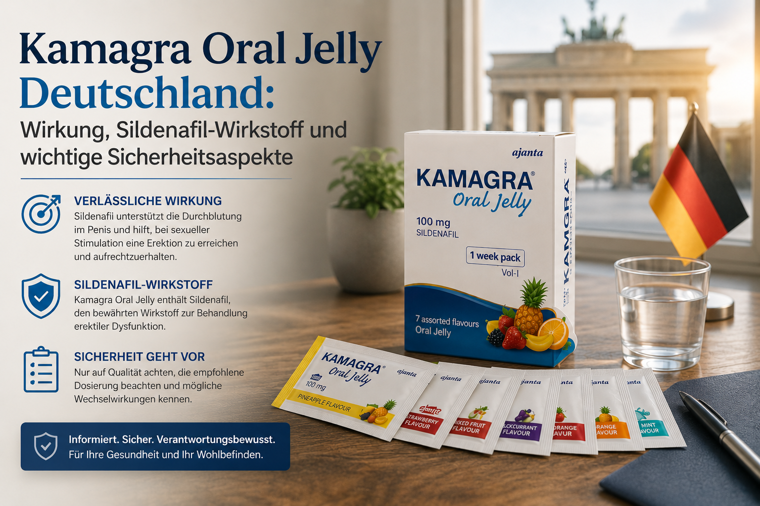 Kamagra Oral Jelly Deutschland: Wirkung, Sildenafil-Wirkstoff und wichtige Sicherheitsaspekte