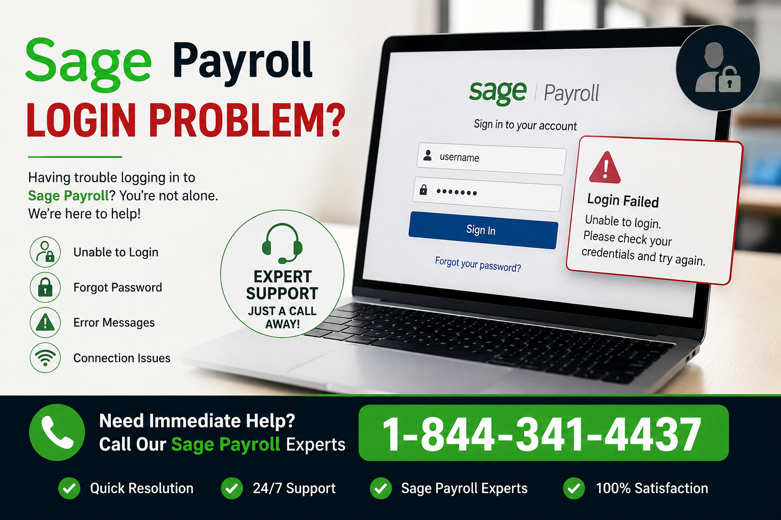 1-844-341-4437 Why Sage Payroll May Reject Your Login Details