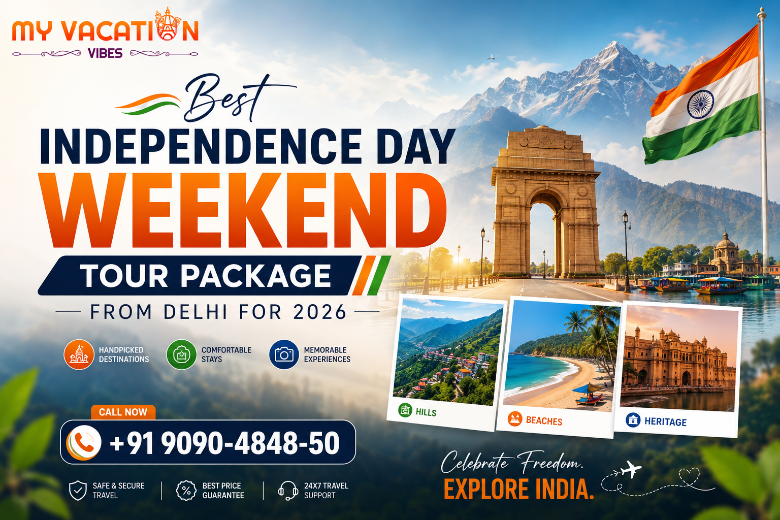 Best Independence Day Weekend Tour Package from Delhi for 2026