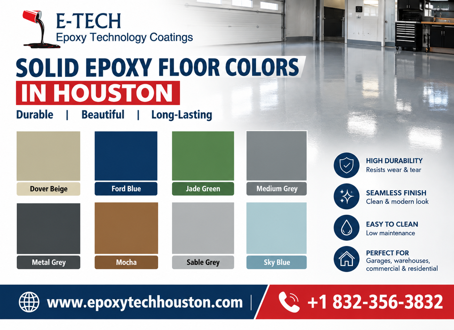 Solid Epoxy Floor Colors in Houston: Explore Your Options & Get a Free Estimate