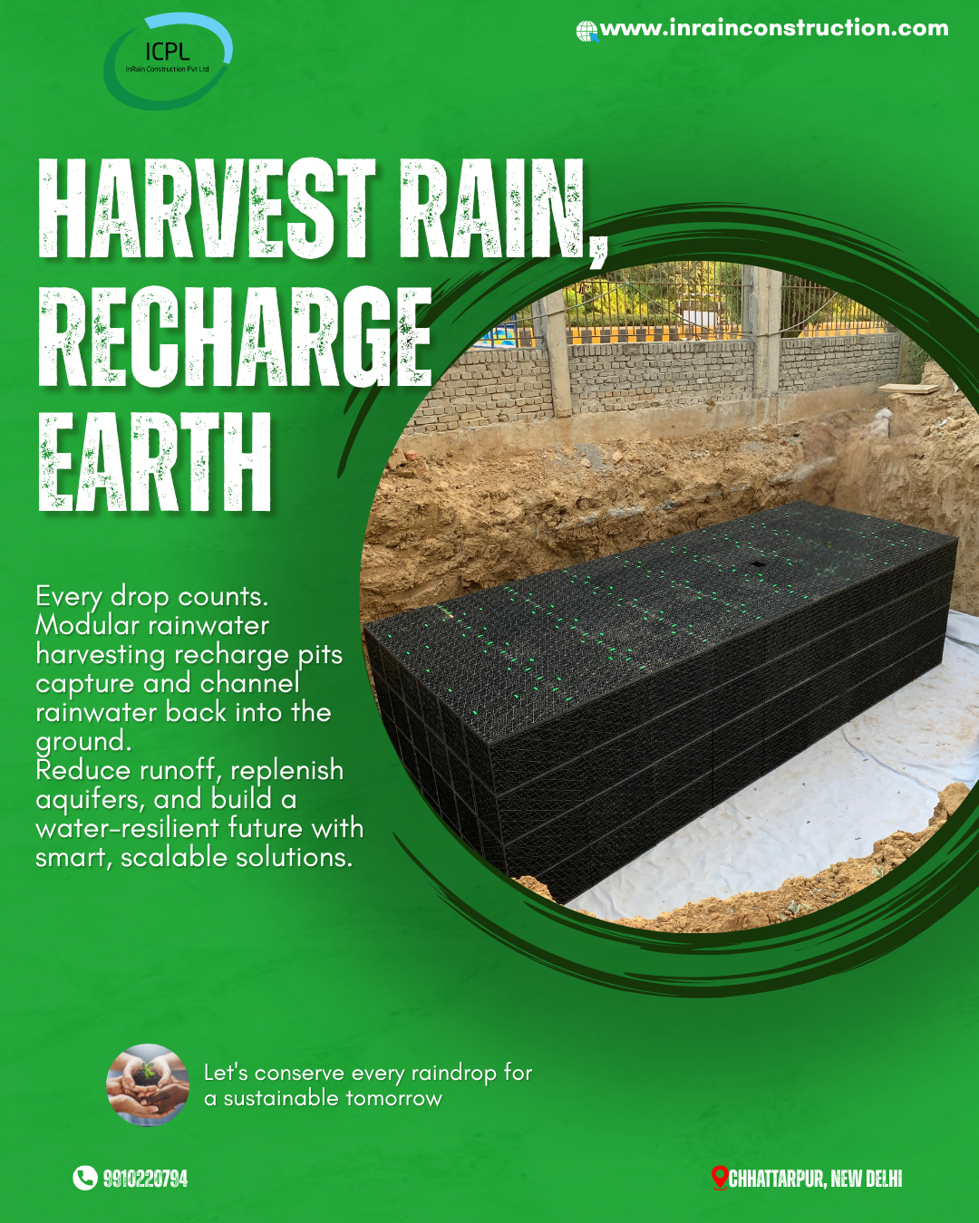 Rainwater harvesting pit
