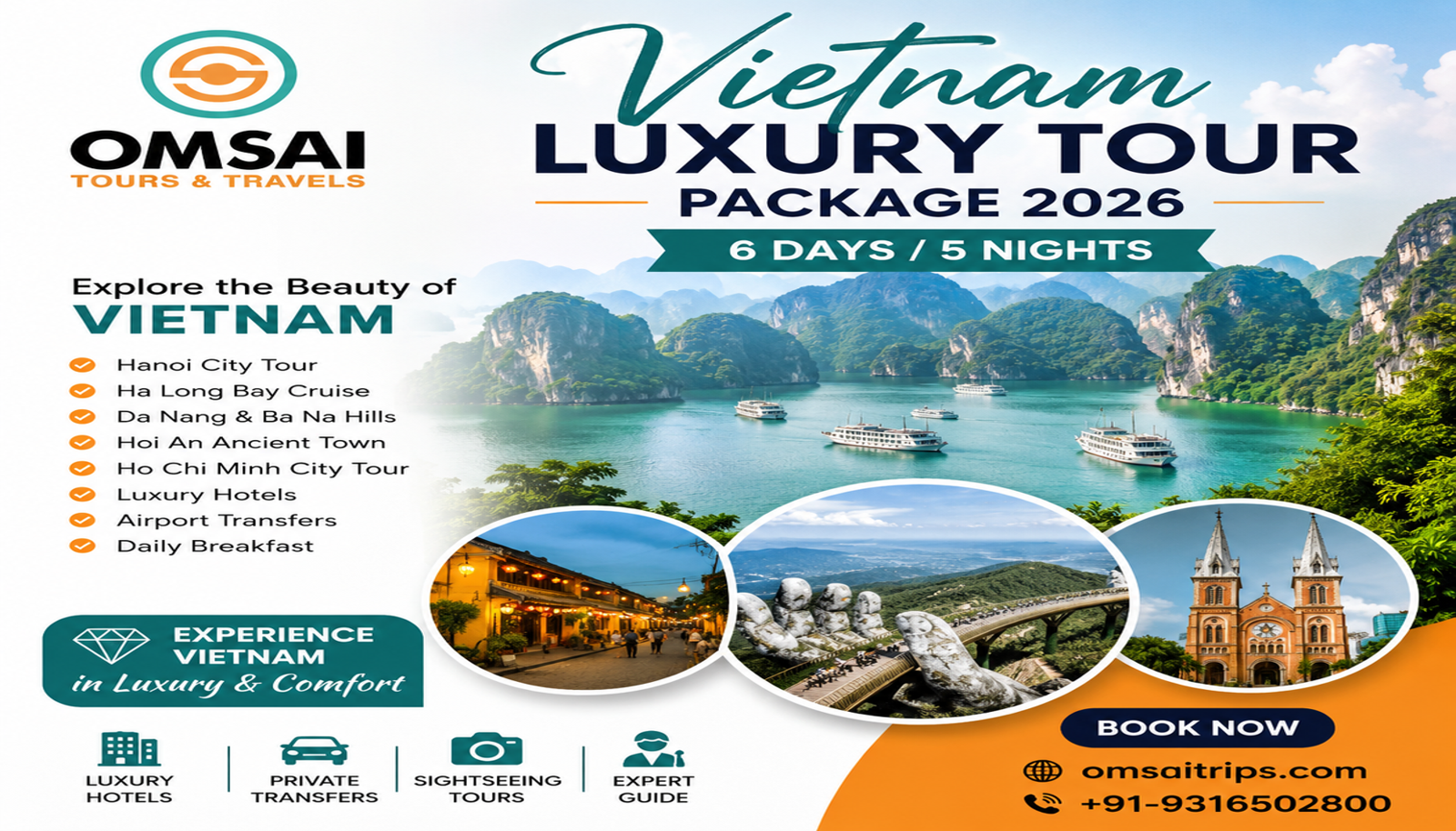 Ultimate Vietnam Luxury Holiday 2026 – 6 Days Tour for Family & Group Travelers