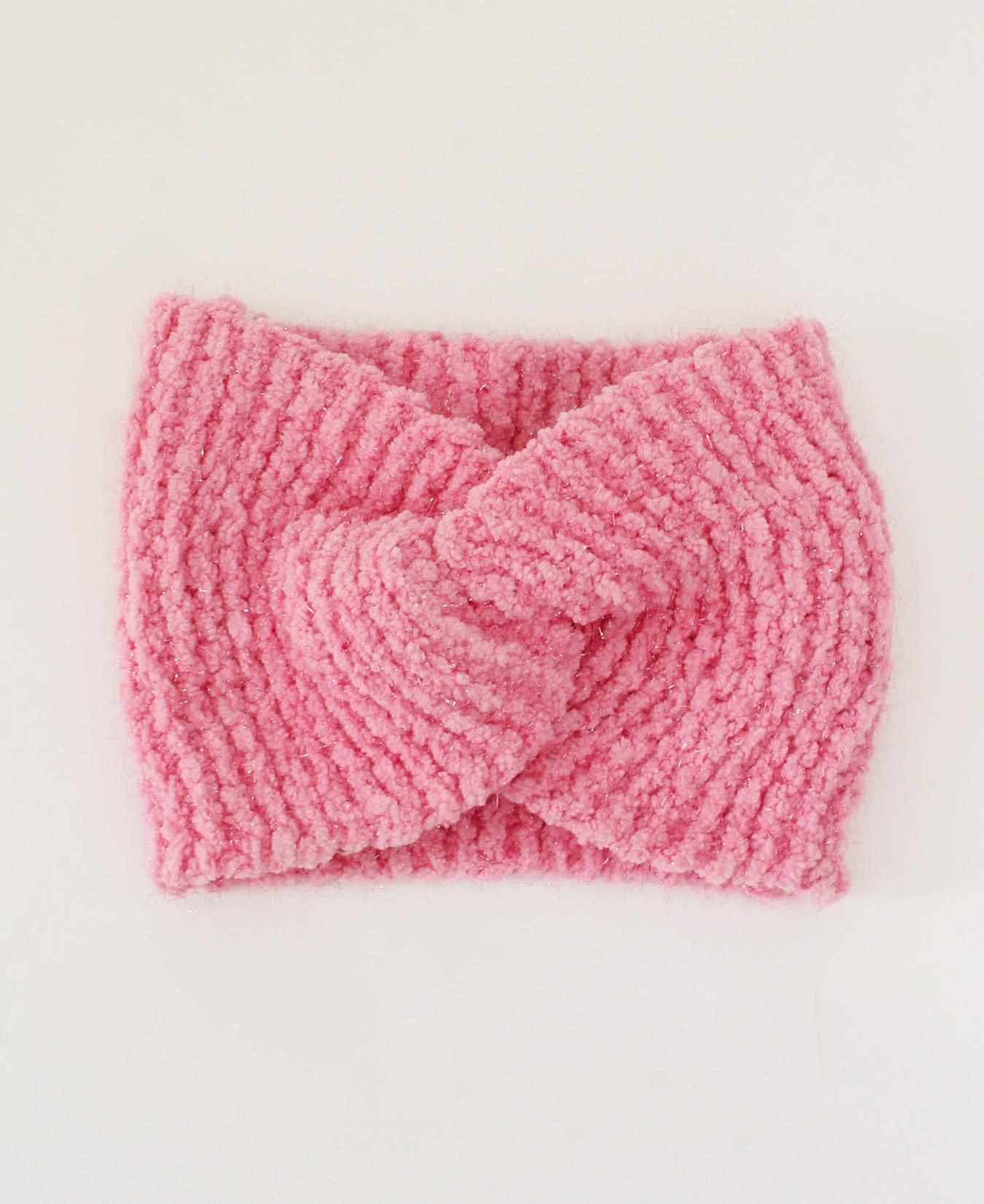 Woonie Handmade Twisted Knitted Headband-Pink