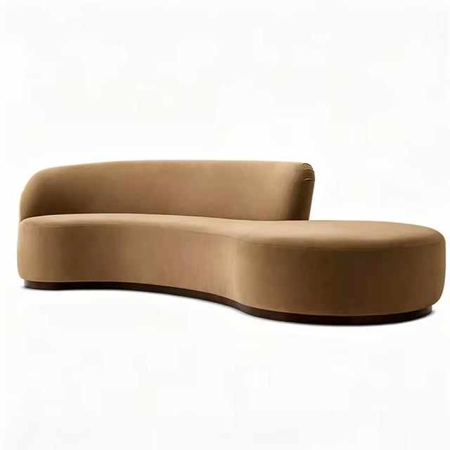 Curved velvet chaise Sofa