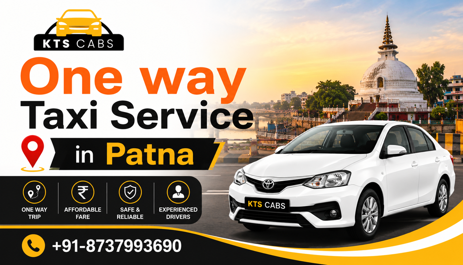 Book One Way Taxi Service in Patna – Trusted Cabs at Affordable Prices