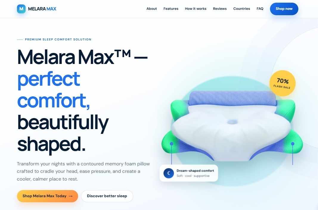 Melara Max Pillow – Premium Sleep Support for Better Neck Comfort & Restful Nights