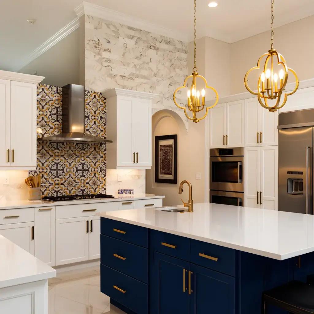 Image of a beautiful countertop in the kitchen after expert advice from a kitchen remodel contractor.