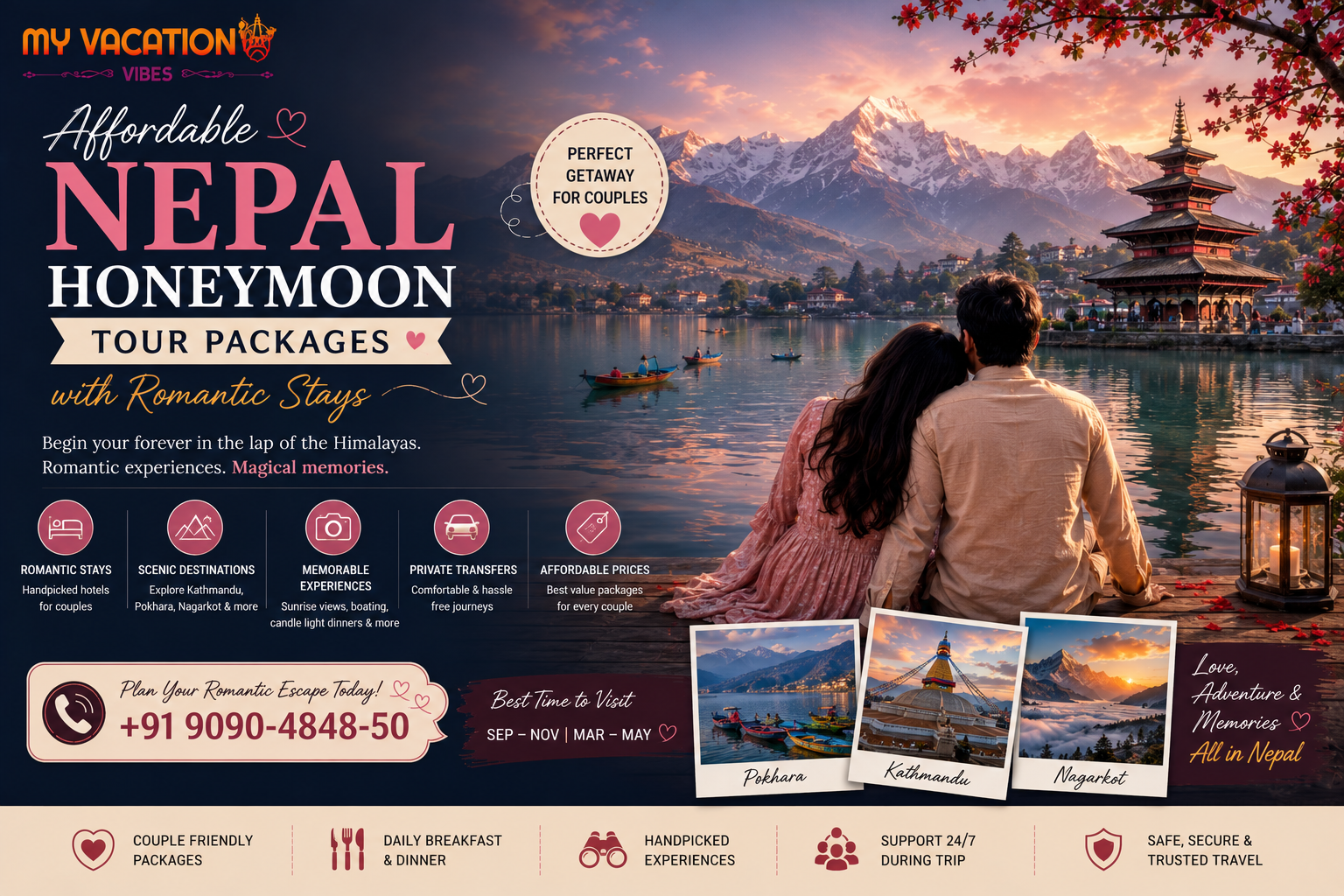 Affordable Nepal Honeymoon Tour Packages with Romantic Stays
