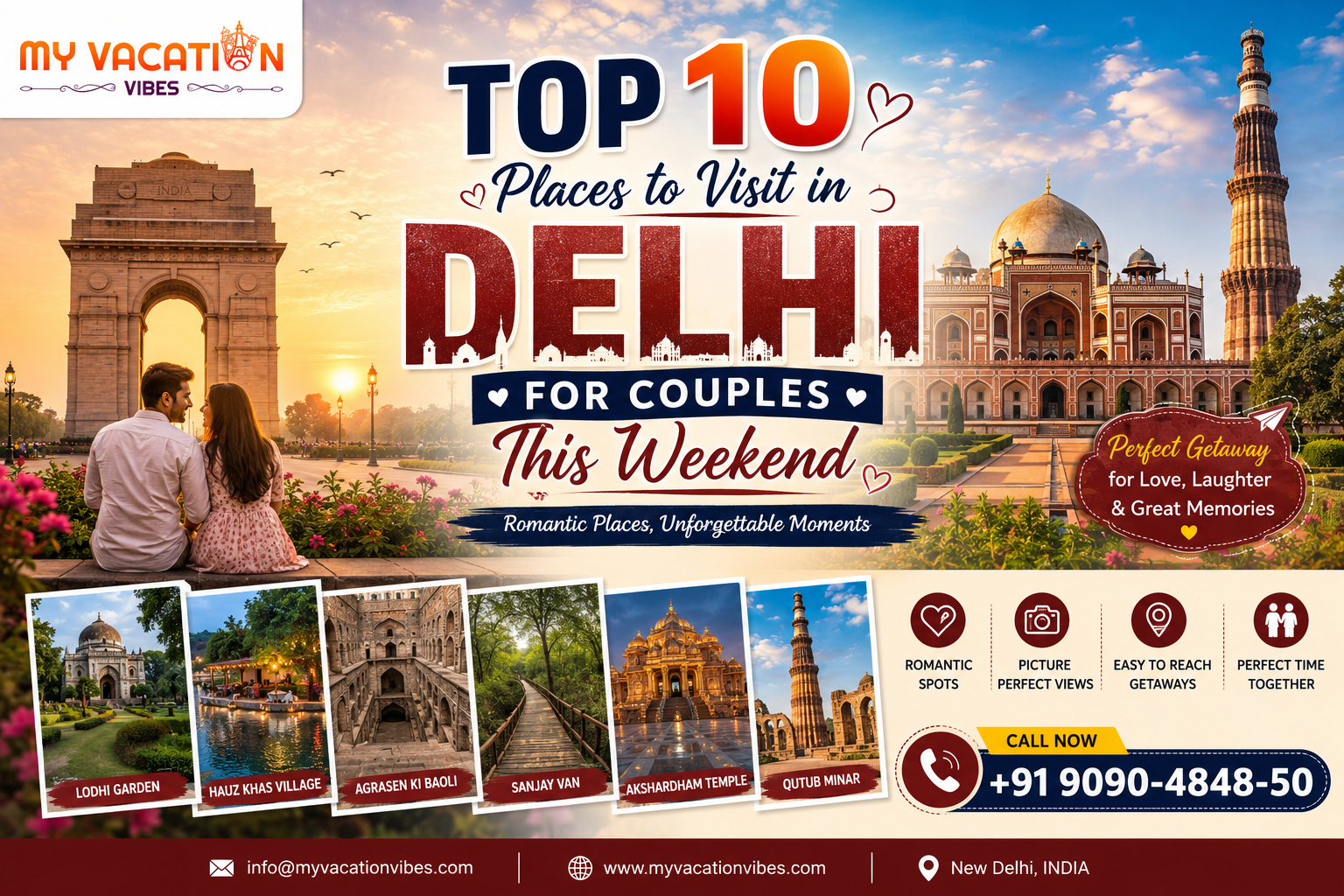 Top 10 Places to Visit in Delhi for Couples This Weekend