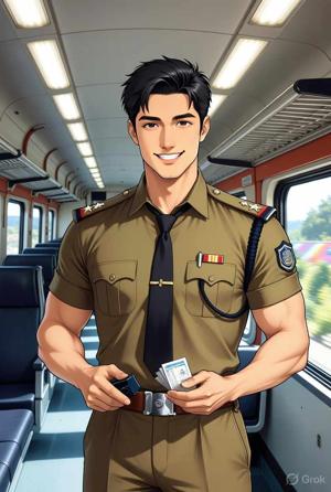 Train Ticket Collector made me naked and Fucked Me