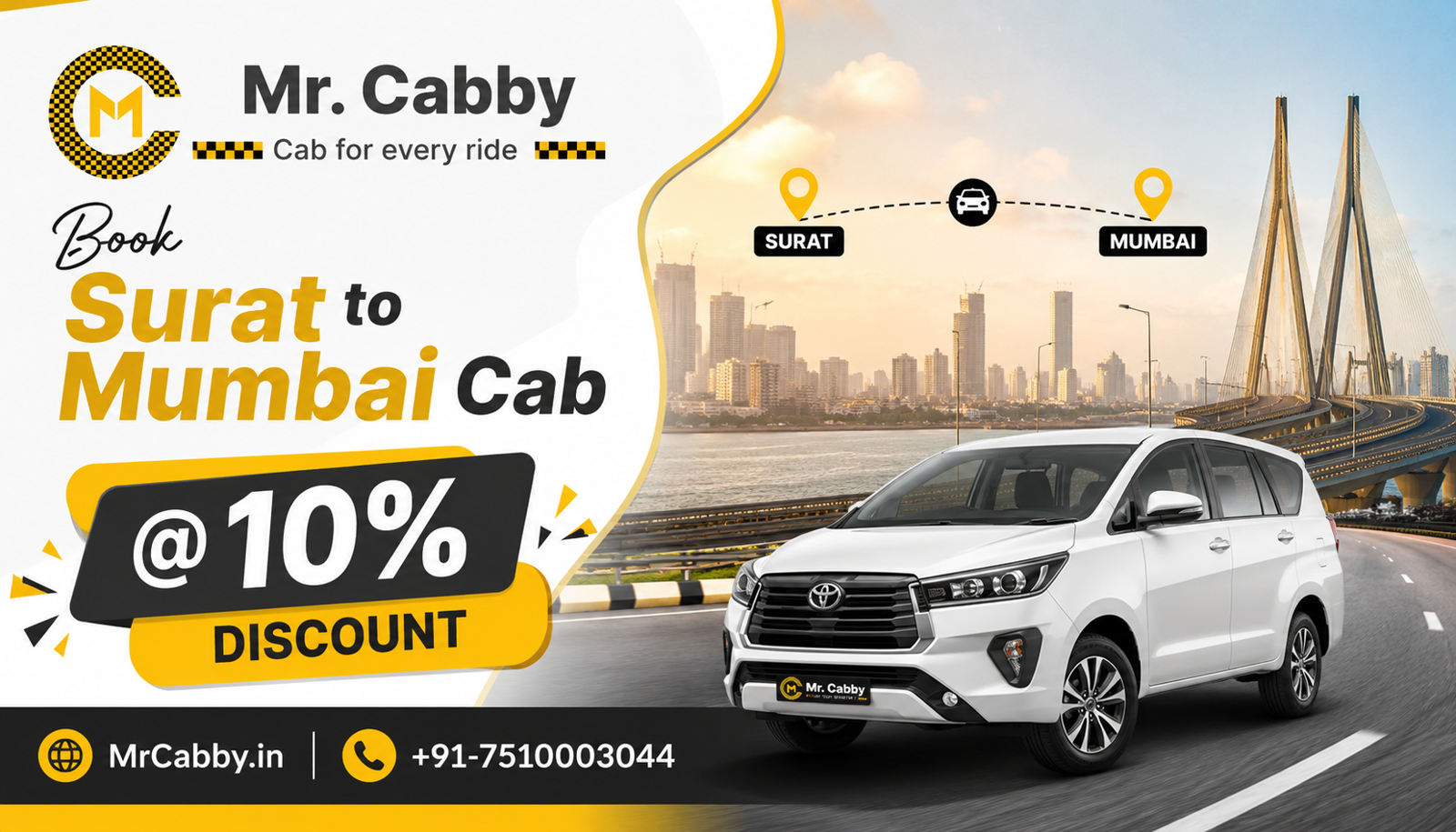 Book Surat to Mumbai Cab Service for a Smooth Road Trip
