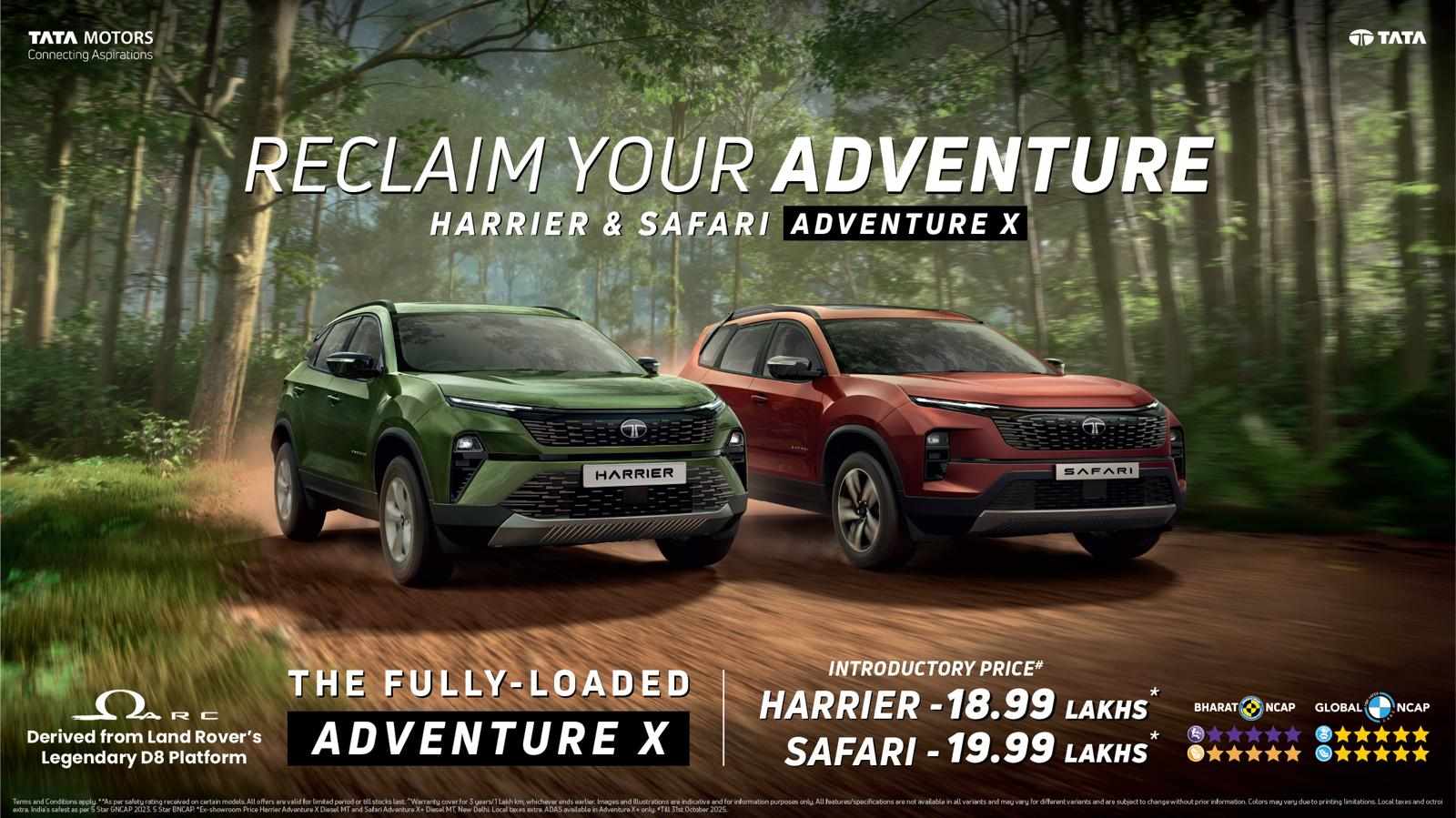 Tata Motors Launches Feature-Packed Harrier and Safari Adventure X Persona – Starting at ₹18.99 Lakh
