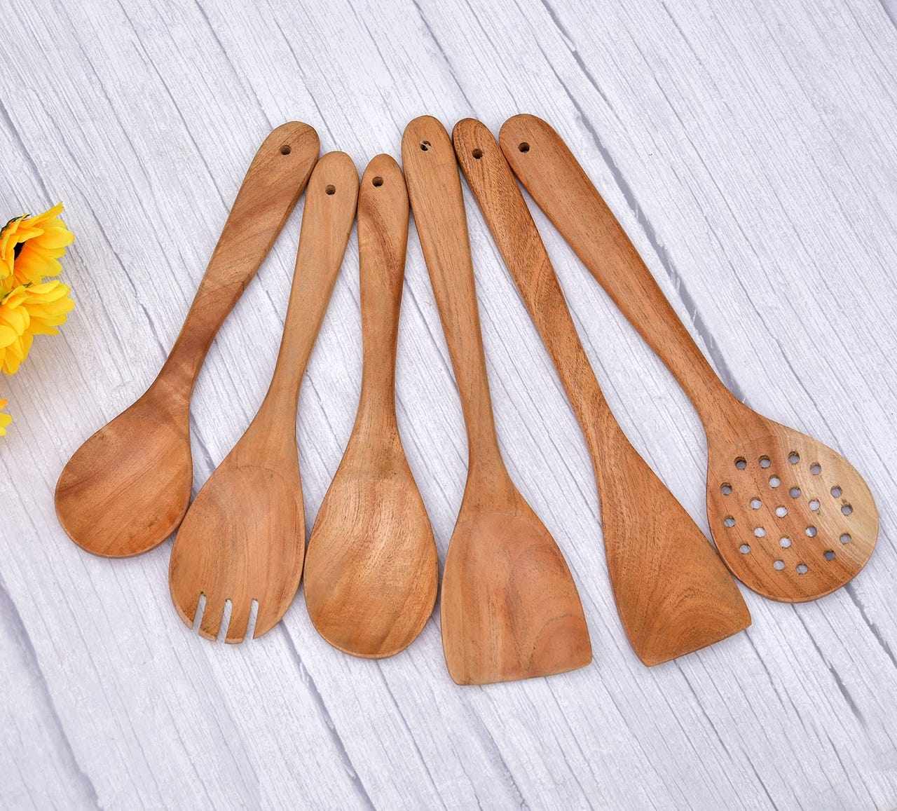 Premium Neem Wood Spatula Set of 6